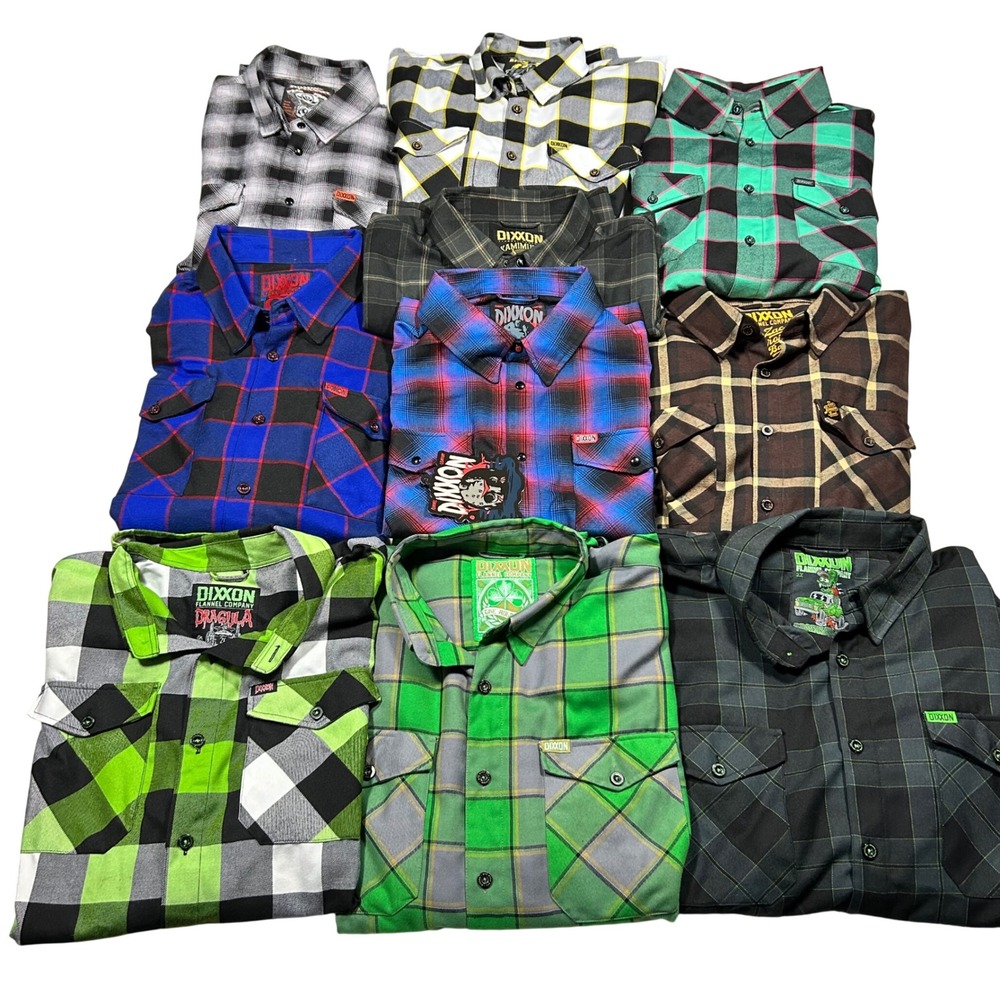 Lot of 10 Dixxon Flannel Company Shirt Bundle Mens 2X 2XT Multicolor Plaid NWOT